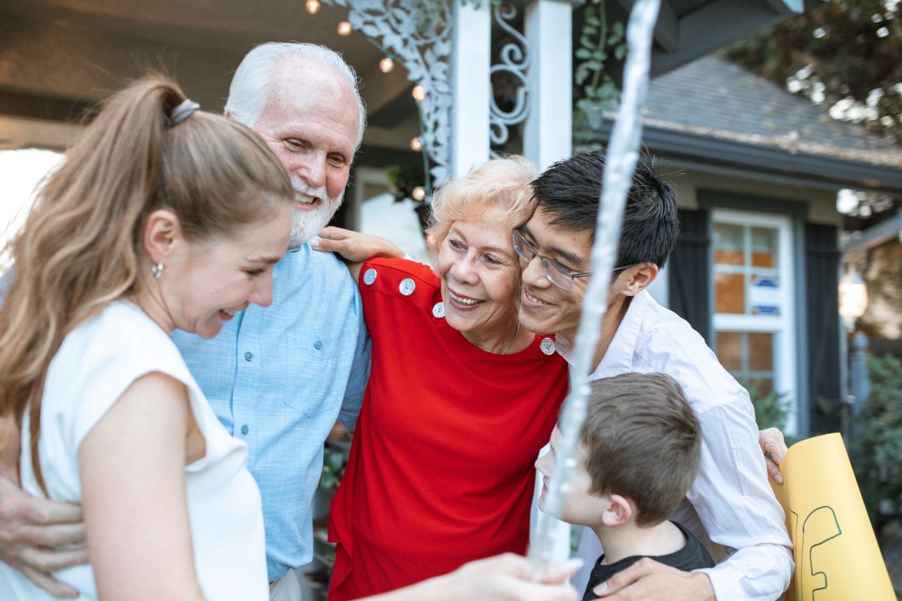 A multigenerational family — grandparents, parents, and grandchildren together